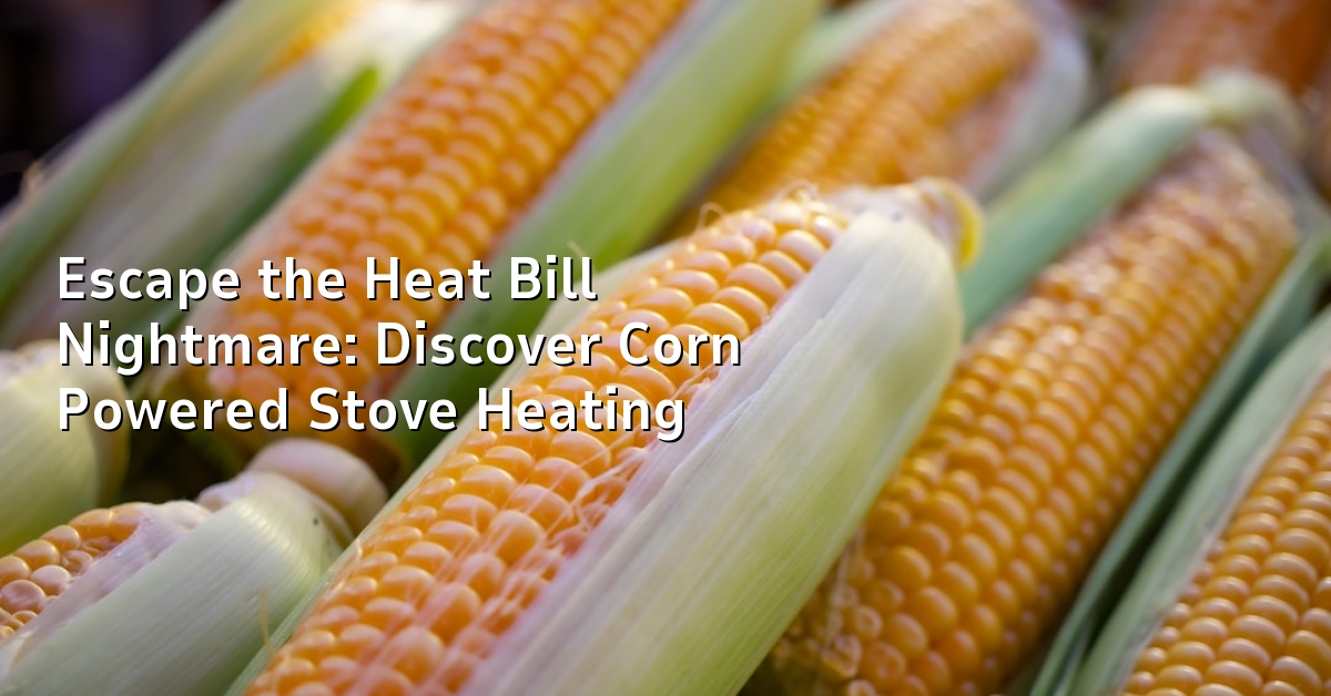 Escape the Heat Bill Nightmare: Discover Corn Powered Stove Heating